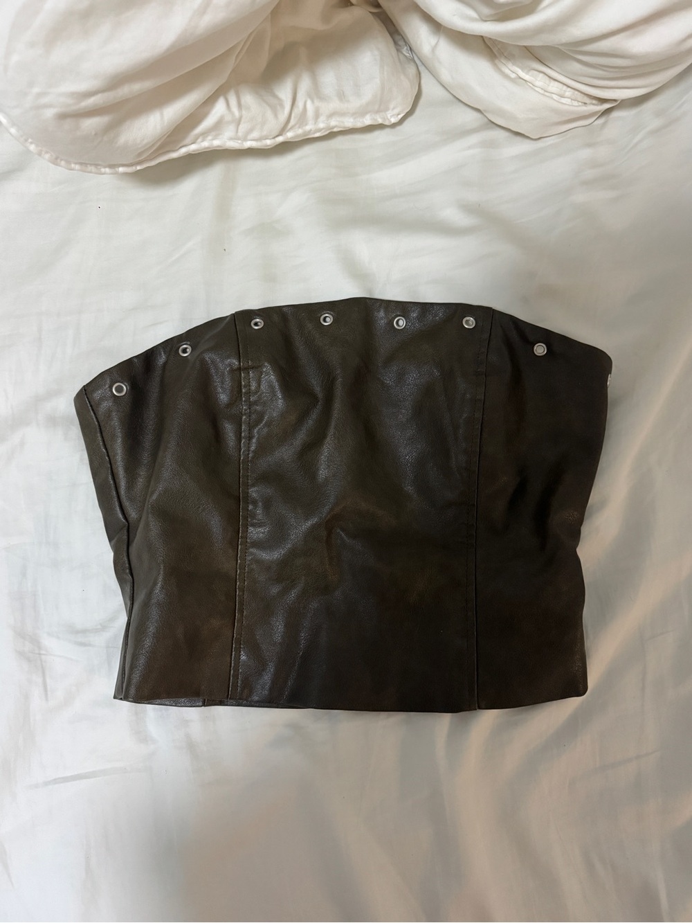 PacSun Black Faux Leather Strapless Bustier Top